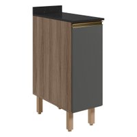 Balcao Com Tampo 1P 30 cm MDF Kali 12217 Carvalho Toq Chumbo Nicioli