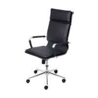 Cadeira OR-3304 Alta em PU com Base Cromada Rodízio OR Design