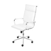 Cadeira OR-3304 Alta em PU com Base Cromada Rod&iacute;zio OR Design
