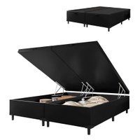 Cama Box Com Baú King 1,93m Prince Suede Preto