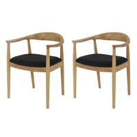Conjunto 2 Cadeiras Estofadas Para Mesa De Jantar Cozinha Restaurante Com Braço Carolina The Chair Madeira