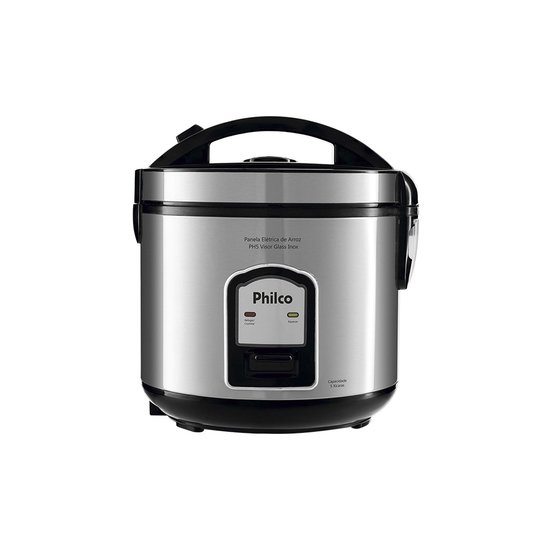 Panela Elétrica de Arroz Philco PH5P Visor Glass Inox / Preto 220V