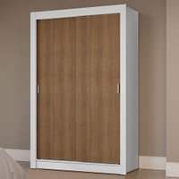 Guarda-Roupa Solteiro 2 Portas de Correr Milano Madesa Branco/Rustic