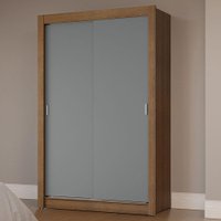 Guarda-Roupa Solteiro 2 Portas de Correr Milano Madesa Rustic/Cinza