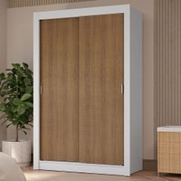 Guarda-Roupa Solteiro 2 Portas de Correr 4 Gavetas Vivare Plus Madesa Branco/Rustic