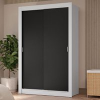 Guarda-Roupa Solteiro 2 Portas de Correr 4 Gavetas Vivare Plus Madesa Branco/Preto