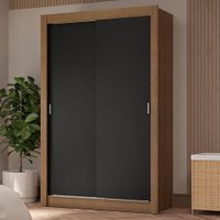 Guarda-Roupa Solteiro 2 Portas de Correr 4 Gavetas Vivare Plus Madesa Rustic/Preto