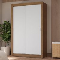 Guarda-Roupa Solteiro 2 Portas de Correr 4 Gavetas Vivare Plus Madesa Rustic/Branco