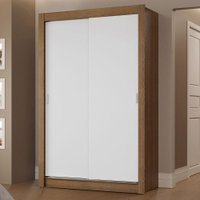 Guarda-Roupa Solteiro 2 Portas de Correr 2 Gavetas Vivare Madesa Rustic/Branco