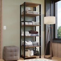 Guarda-Roupa Closet Modulado Valencia 59cm Rustic/Preto Madesa Rustic/Preto