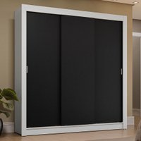 Guarda-Roupa Casal 3 Portas de Correr Sublime Plus Madesa Branco/Preto
