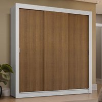 Guarda-Roupa Casal 3 Portas de Correr Sublime Plus Madesa Branco/Rustic