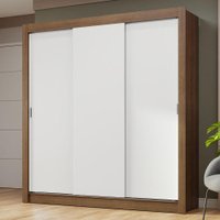 Guarda-Roupa Casal 3 Portas de Correr Nobre Madesa Rustic/Branco