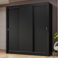 Guarda-Roupa Casal 3 Portas de Correr Nobre Madesa Preto