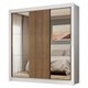 Guarda-Roupa Casal 3 Portas de Correr com Espelhos Nobre Madesa Branco/Rustic