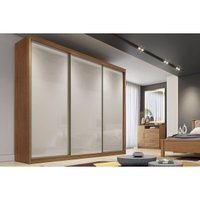 Guarda Roupa Solteiro 3 Portas e 8 Gavetas Sollo/Logan Plus Cumaru/Fendi 25 - Novo Horizonte