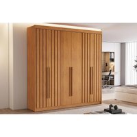 Guarda Roupa Casal 6 Portas (4 Ripadas) e 6 Gavetas Portugal Cinamomo - Conquista