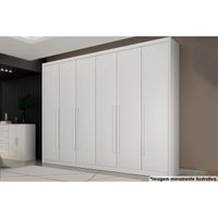 Guarda Roupa Casal 6 Portas e 8 Gavetas Bragaça/Coimbra Neve - Novo Horizonte