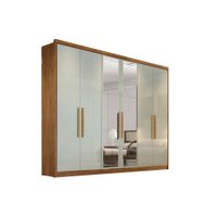 Guarda Roupa Casal 6 Portas (2 c/ Espelho) e 6 Gavetas Rizon/Linea Cumaru/Fendi 25 - Novo Horizonte