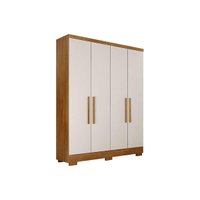 Guarda Roupa Solteiro 4 Portas e 2 Gavetas c/ Pés Milly/Veneza Cumaru/Fendi 25 - Novo Horizonte