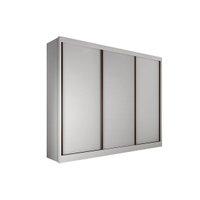 Guarda Roupa Casal 3 Portas de Correr e 8 Gavetas Diamond/Londres Neve - Novo Horizonte