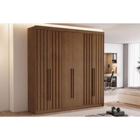 Guarda Roupa Casal 6 Portas (4 Ripadas) e 6 Gavetas Portugal Cacau - Conquista