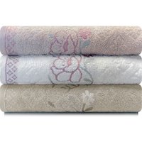 Kit Toalhas de Rosto Yuna 100 Algodão 3 Peças Karsten