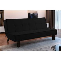 Sofá Cama Casal Sicília Extra Suede Preto - Paropas