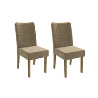 Cadeira Sala de Jantar 2CAD129 Kit 2 Un Canela/Suede Bege - Kappesberg