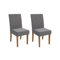 Cadeira Sala de Jantar 2CAD133 Kit 2 Un Canela/Suede Cinza - Kappesberg