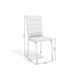 Conjunto: Mesa Sala Jantar Elba c/ Tampo de Vidro 120cm e 4 Cadeiras Amsterdã Niquel - Courano Capuccino - Kappesberg