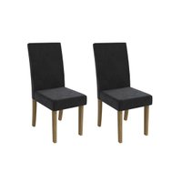 Kit 2 Cadeiras Sala Jantar 2CAD131 2 Un Canela/Suede Preto - Kappesberg