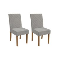 Kit 2 Cadeiras Sala Jantar 2CAD133 2 Un Canela/Boucle Cinza - Kappesberg