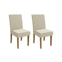 Cadeira Sala de Jantar 2CAD133 Kit 2 Un Canela/Linho Bege - Kappesberg