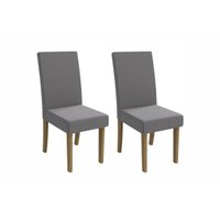 Cadeira Sala de Jantar 2CAD131 Kit 2 Un Canela/Suede Cinza - Kappesberg