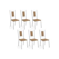 Kit 6 Cadeiras Sala Jantar Florença 2C005 Aço 6 Uni Cromada/Capuccino - Kappesberg