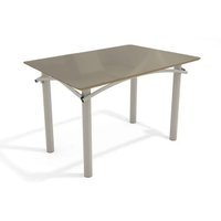 Mesa p/ Cozinha Elba Tampo Madeirado c/ Vidro 120cm Niquel/Freijo Bronze - Kappesberg