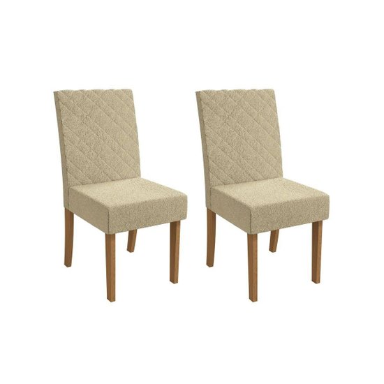 Kit 2 Cadeiras Sala Jantar 2CAD133 2 Un Canela/Boucle Bege - Kappesberg