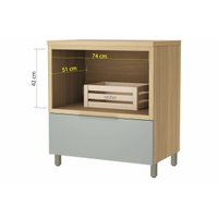 Gabinete de Banheiro Balcão Marquesa c/ 1 Gaveta e 1 Nicho 80cm Nature/Verde - Nesher