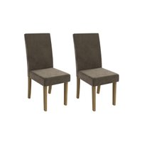 Kit 2 Cadeiras Sala Jantar 2CAD131 2 Un Canela/Suede Capuccino - Kappesberg