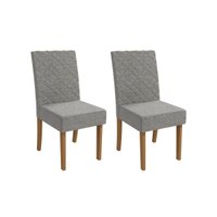 Cadeira Sala de Jantar 2CAD133 Kit 2 Un Canela/Linho Cinza - Kappesberg