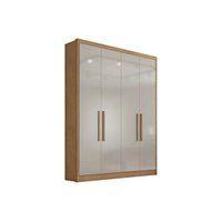 Guarda Roupa Casal 4 Portas e 3 Gavetas Moderni/Sevilha Cumaru/Fendi 25 - Novo Horizonte