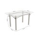 Conjunto: Mesa de Cozinha Elba c/ Tampo de Vidro 120cm e 6 Cadeiras Lisboa Niquel - Courano Bege - Kappesberg