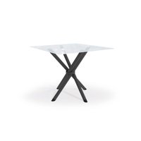 Mesa p/ Cozinha Volga c/ Tampo de Vidro Quadrado 90cm Preto - Kappesberg