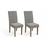 Cadeira Sala de Jantar 2CAD131 Kit 2 Un Canela/Linho Cinza - Kappesberg