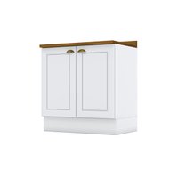 Balcão de Cozinha Modulado c/ Tampo Americana c/ 2 Portas 80cm Branco - Henn