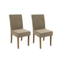 Cadeira Sala de Jantar 2CAD133 Kit 2 Un Canela/Suede Bege - Kappesberg