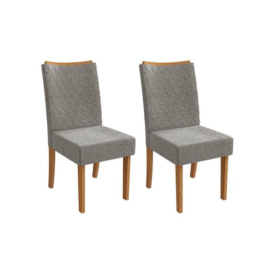 Cadeira Sala de Jantar 2CAD129CN Kit 2 Un Canela/Boucle Cinza - Kappesberg