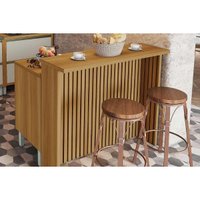 Balcão Ilha Cozinha Gourmet Marquesa c/ 1 Porta e 3 Gavetas 120cm Nature/Verde - Nesher