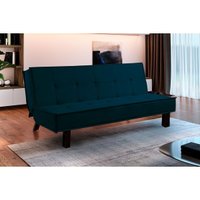 Sofá Cama p/ Sala Sicília Extra Suede Azul - Paropas